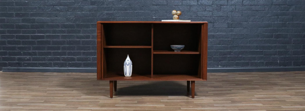 Californian Modern Tambour-Door Walnut Credenza by Barzilay