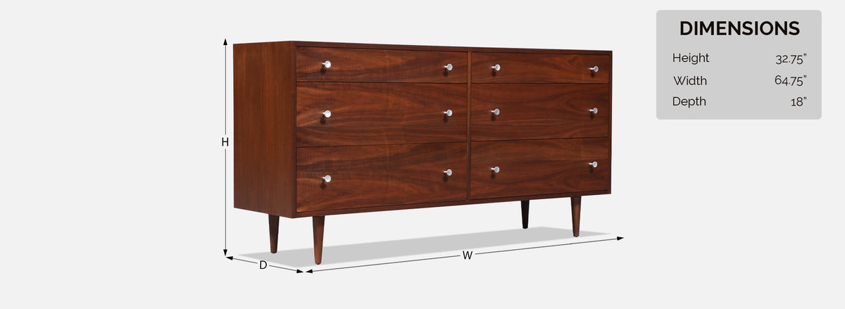 Californian Modernist Walnut Dresser by Milo Baughman