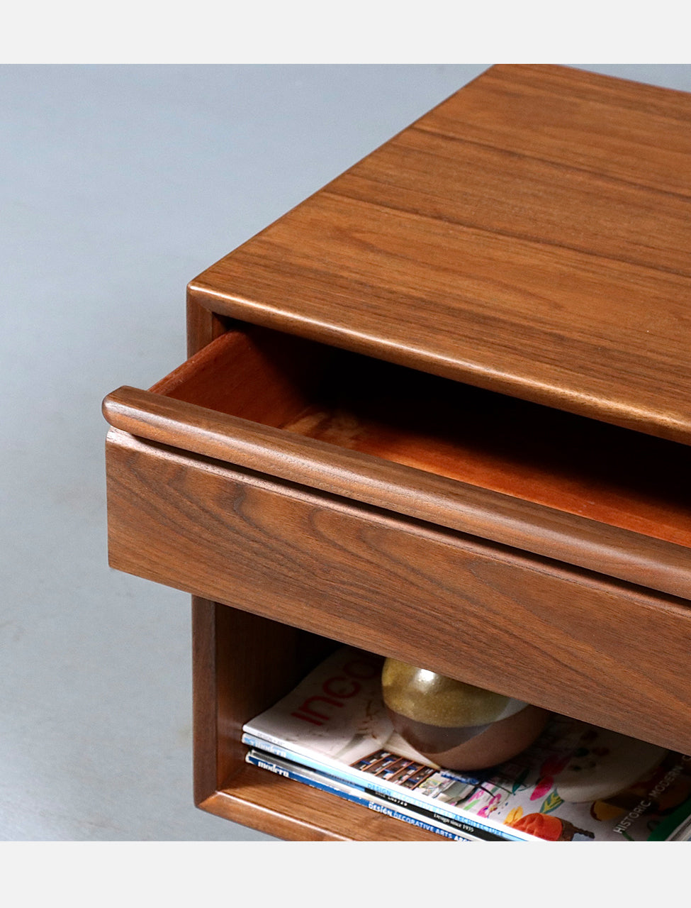 Norwegian Modern Walnut Night Stands w/ Bookcase for Westnofa