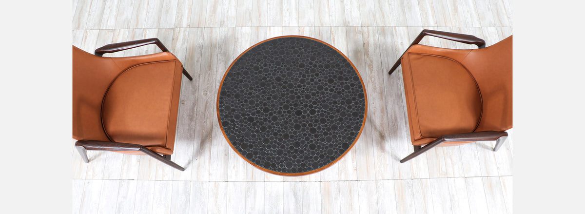 Gordon & Jane Martz Coffee Table with Ceramic Coin Inlay Top for Marshall Studios