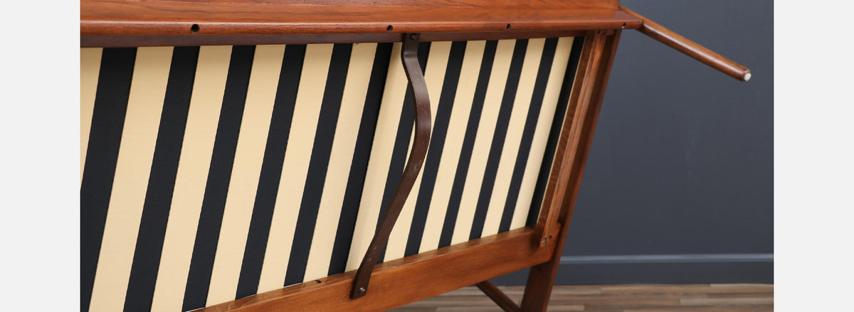 Ib Kofod-Larsen Sculpted Exoskeleton Walnut Sofa for Selig