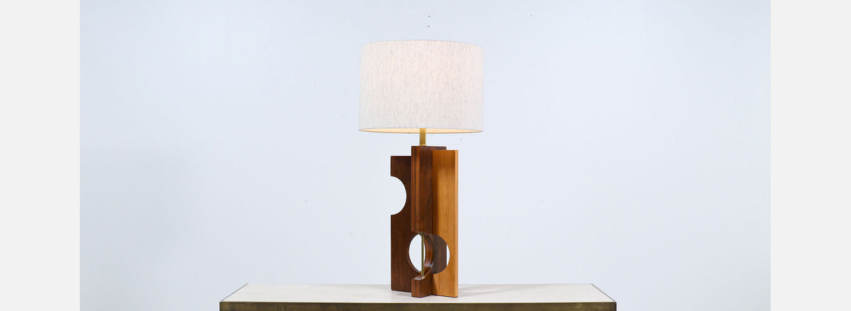 Mid-Century Modern Geometric Form Table Lamp
