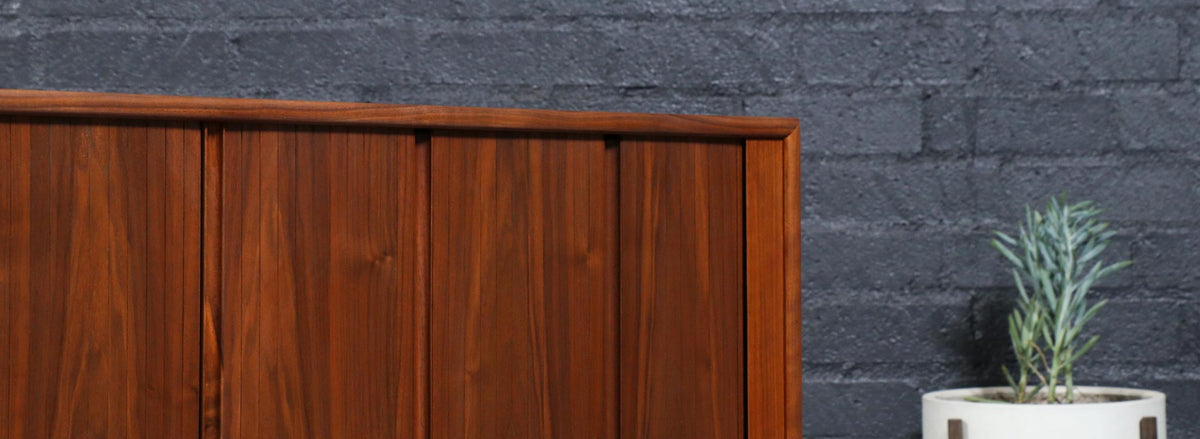 California Modern Tambour-Door Credenza by Barzilay