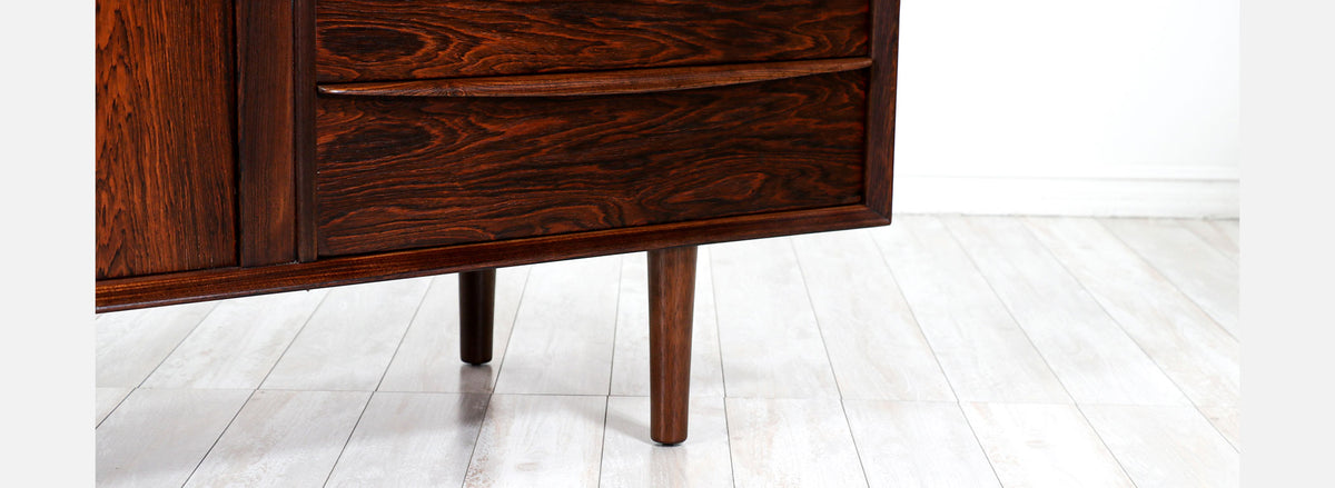 Svend A. Larsen Tambour-Door Rosewood Dresser for Falster Møbelfabrik