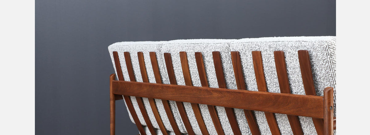 Ib Kofod-Larsen Sculpted Exoskeleton Walnut Sofa for Selig