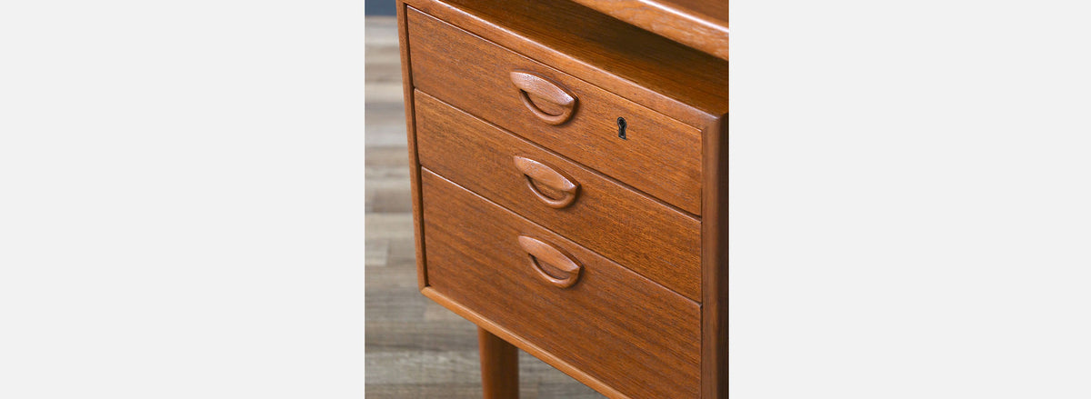 Kai Kristiansen Teak Desk with Bookcase for Feldballes Møbelfabrik