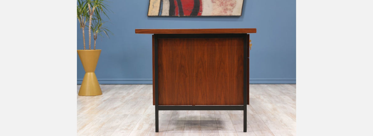 Florence Knoll Executive Walnut Desk