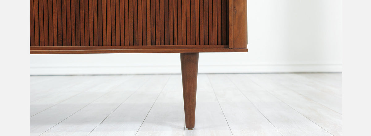 Mid-Century Modern Compact Tambour-Door Credenza by Barzilay 