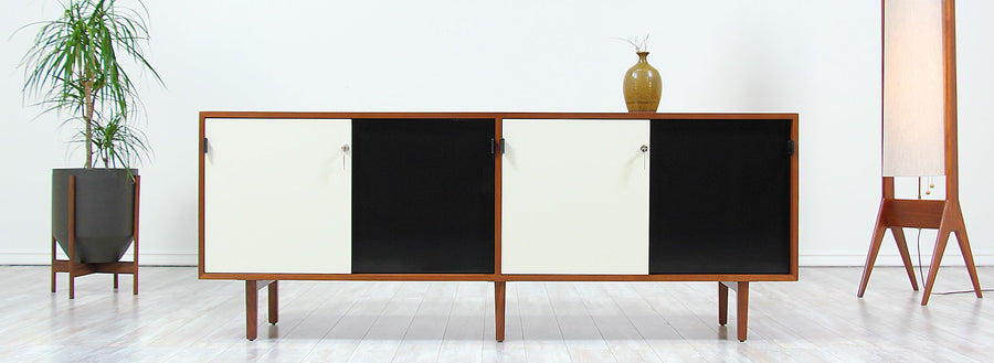 Mid-Century Modern Two-Tone Lacquer Credenza by Florence Knoll