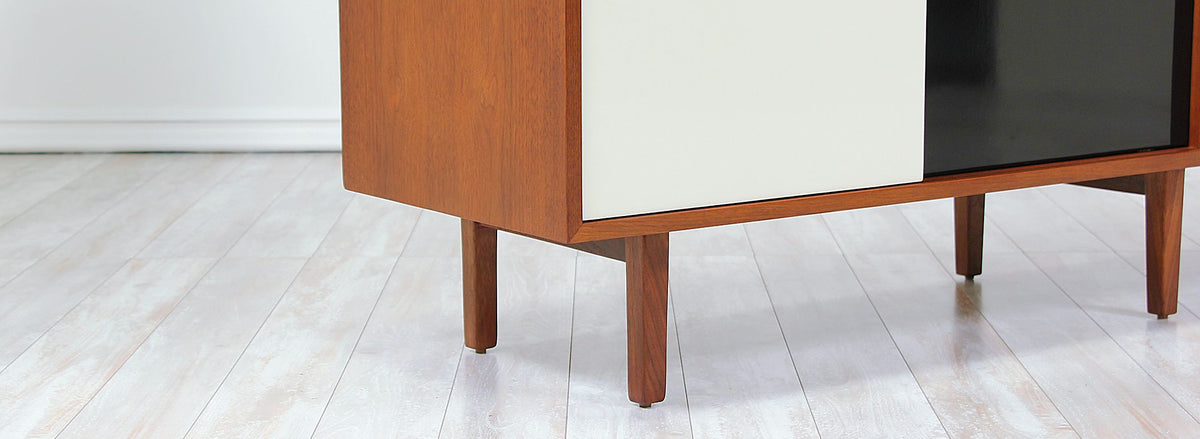 Mid-Century Modern Two-Tone Lacquer Credenza by Florence Knoll