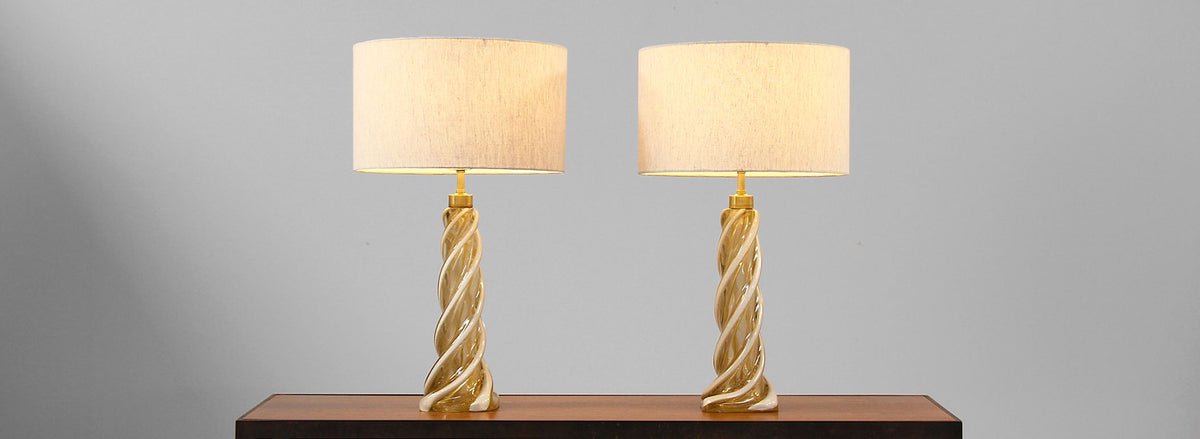 Italian Murano Glass Table Lamps by Seguso