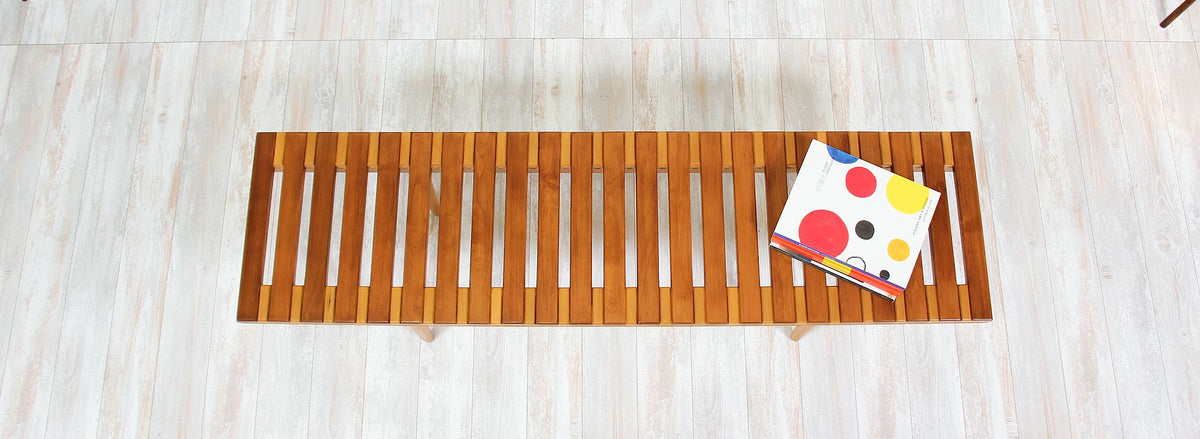 John Keal Slatted Bench for Brown Saltman