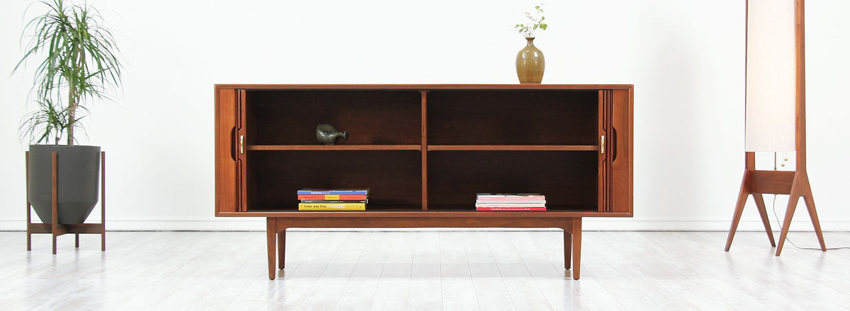 Kipp Stewart & Stewart McDougall `Declaration` Walnut Tambour-Door Credenza for Drexel 2