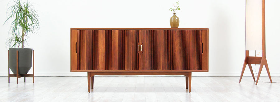 Kipp Stewart & Stewart McDougall `Declaration` Walnut Tambour-Door Credenza for Drexel 2