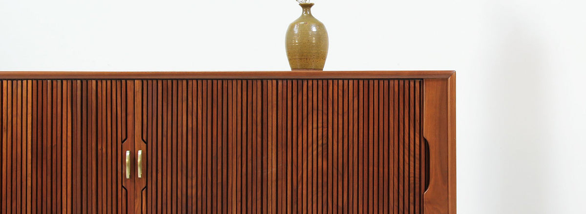 Kipp Stewart & Stewart McDougall `Declaration` Walnut Tambour-Door Credenza for Drexel 2