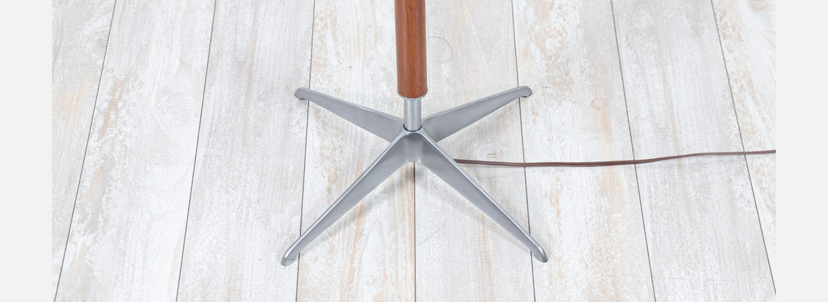 Gerald Thurston Teak & Steel Floor Lamp for Lightolier