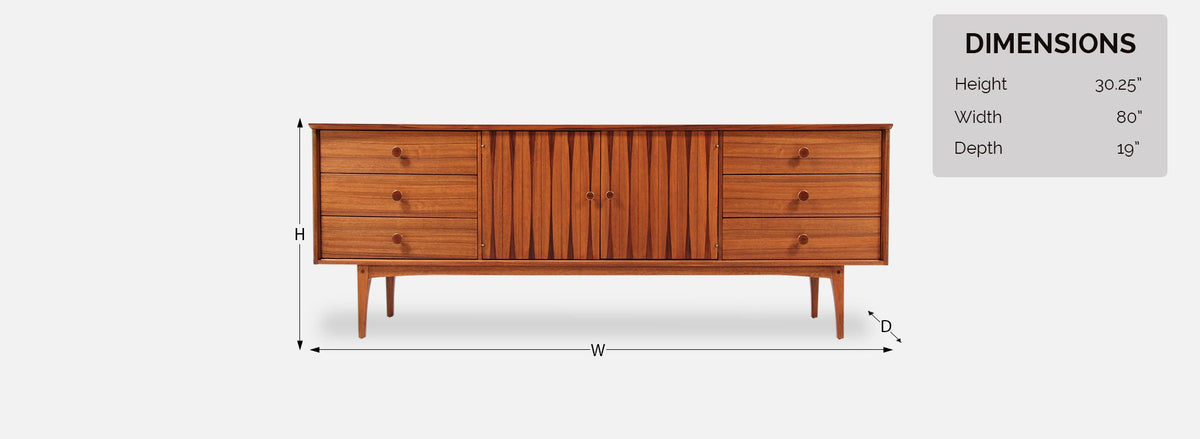 Mid-Century Inlaid Rosewood-Sculpted-Dresser-by-Lane