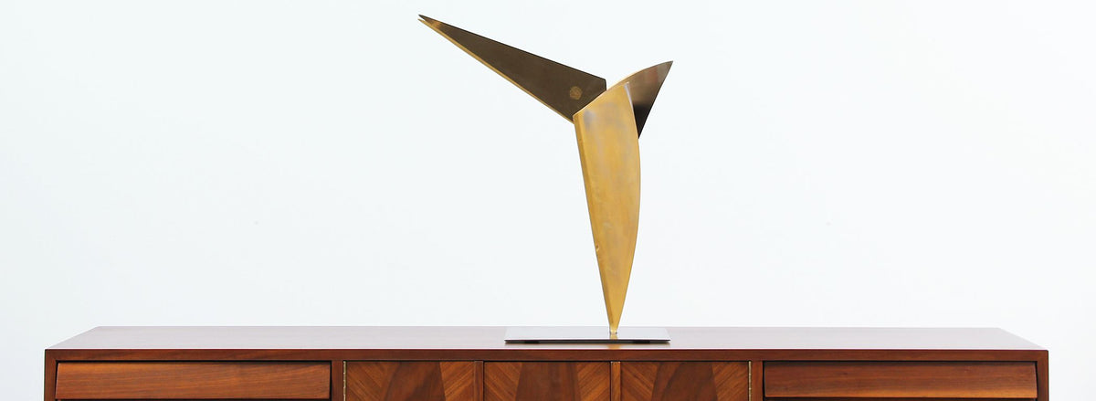 Mid-Century Modern Abstract Cubist Bird Sculpture
