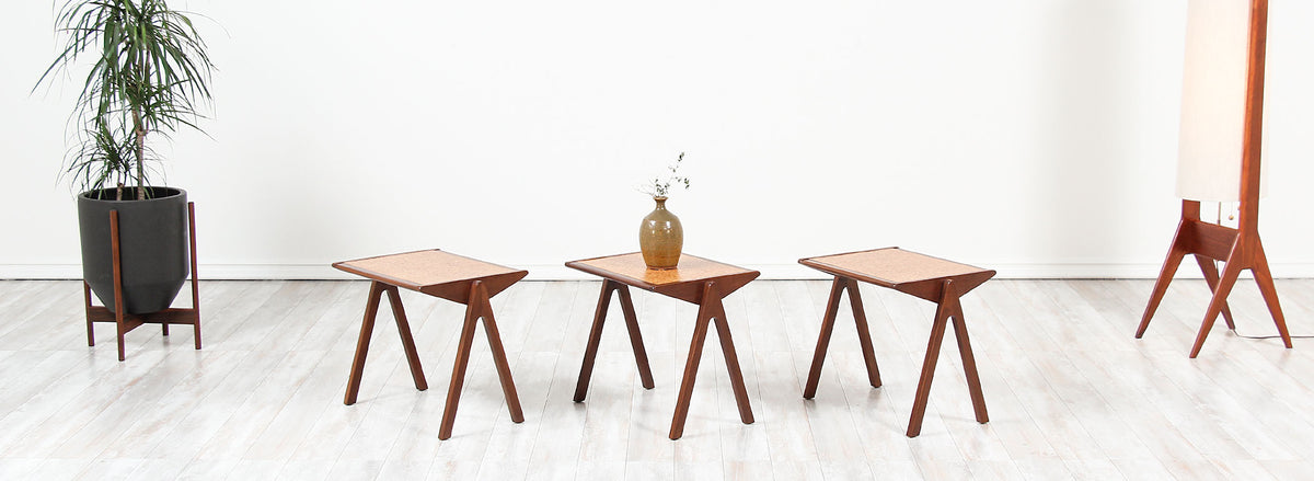 Bob Roukema Cork Top Nesting Tables for Jon Jansen