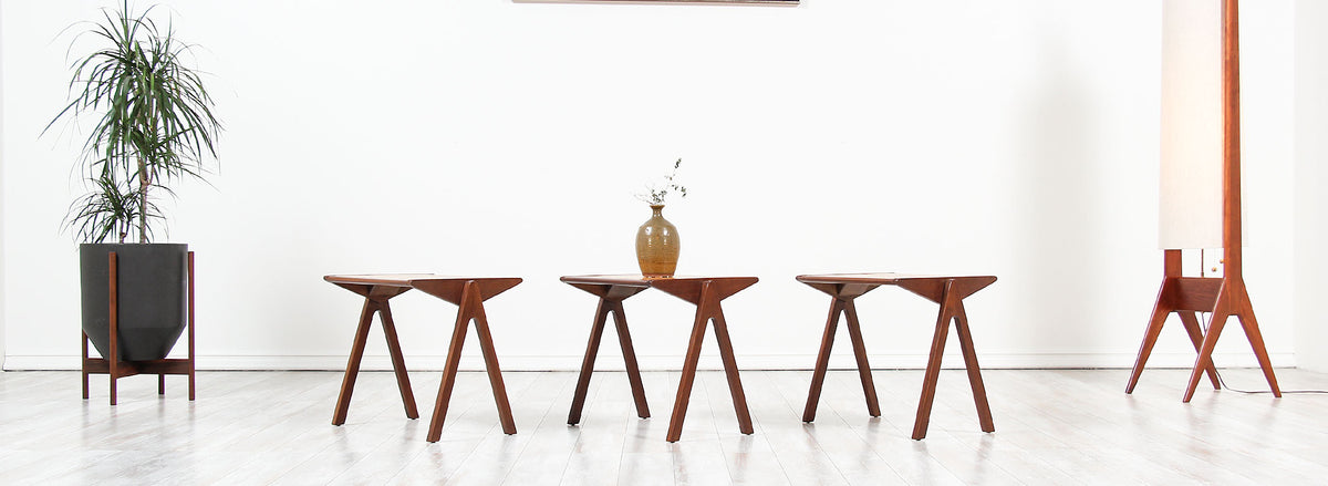 Bob Roukema Cork Top Nesting Tables for Jon Jansen