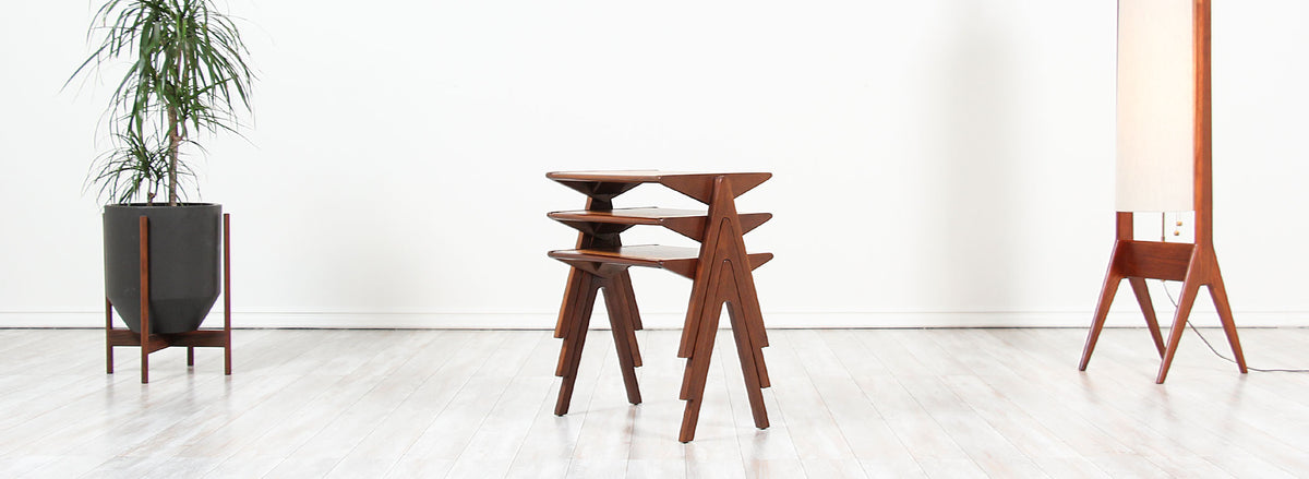 Bob Roukema Cork Top Nesting Tables for Jon Jansen