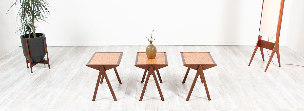 Bob Roukema Cork Top Nesting Tables for Jon Jansen