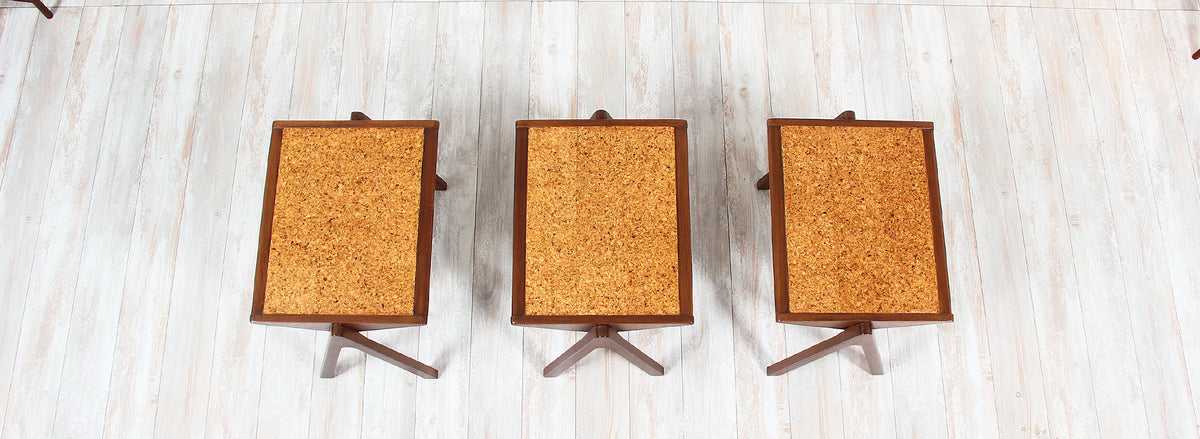 Bob Roukema Cork Top Nesting Tables for Jon Jansen