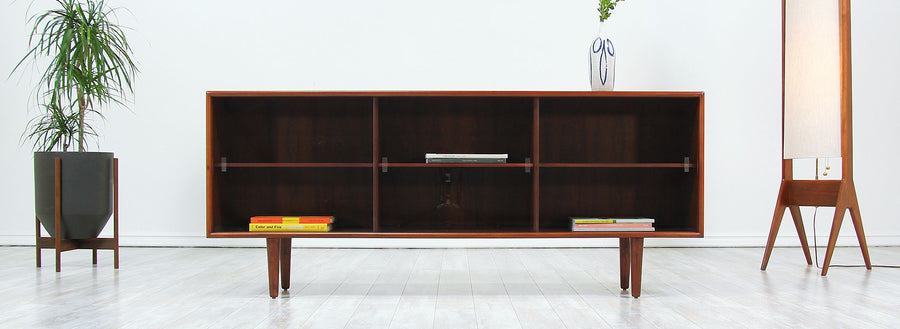 Danish Modern Rosewood & Glass Bookcase by H.P. Hansen 2