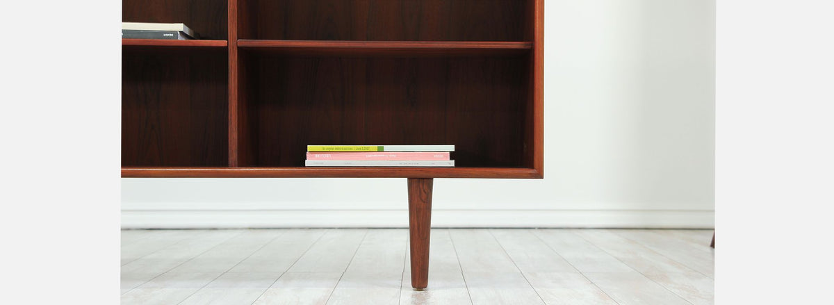 Danish Modern Rosewood & Glass Bookcase by H.P. Hansen 2