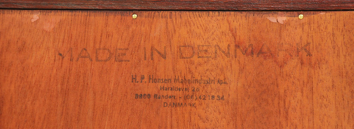 Danish Modern Rosewood & Glass Bookcase by H.P. Hansen 2