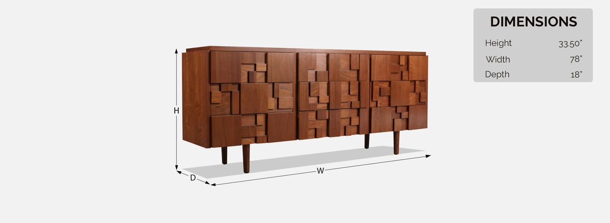 Mid-Century Modern "Staccato" Brutalist Dresser by Lane 