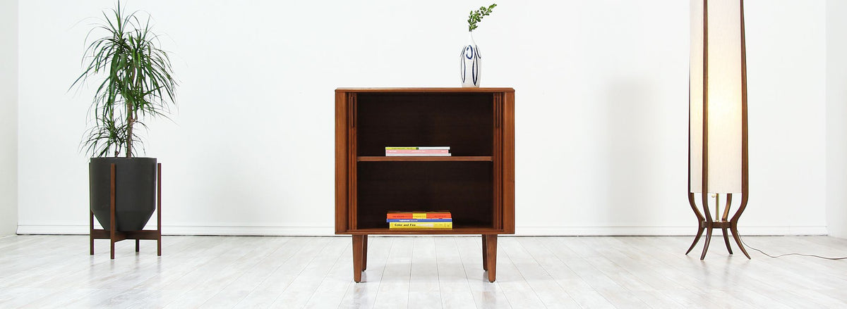 Mid-Century Modern Tambour-Door Cabinet by Barzilay