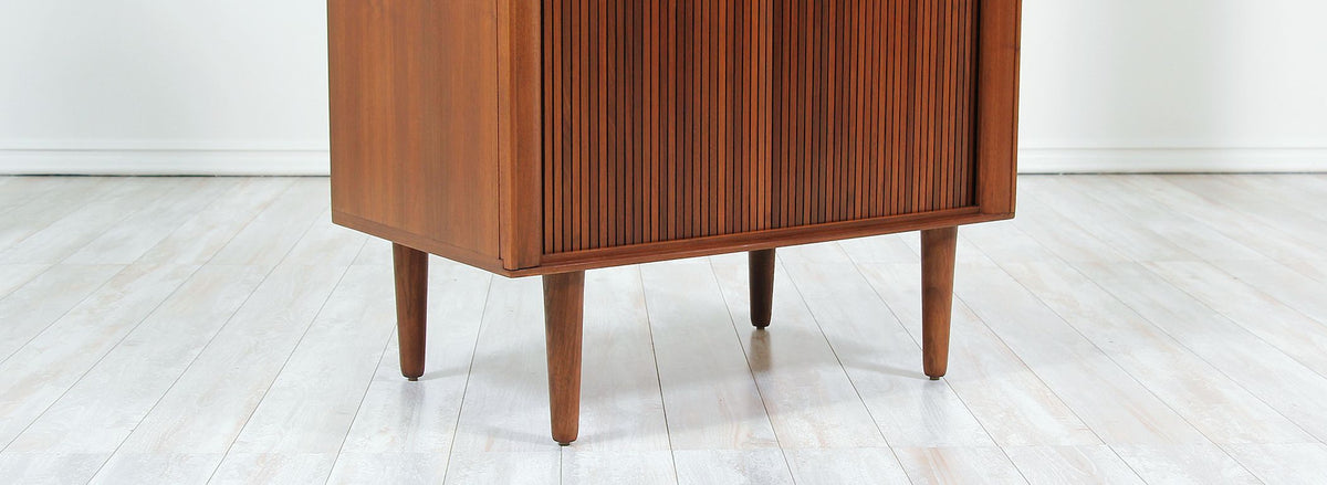 Mid-Century Modern Tambour-Door Cabinet by Barzilay