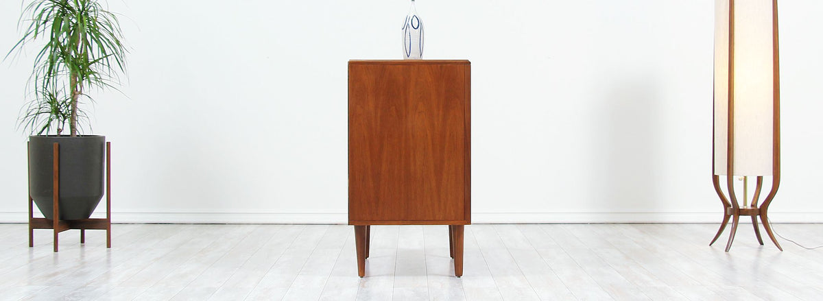 Mid-Century Modern Tambour-Door Walnut Cabinet by Barzilay 8