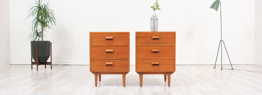 Danish Modern Teak Night Stands by Børge Mogensen for Søborg Møbler