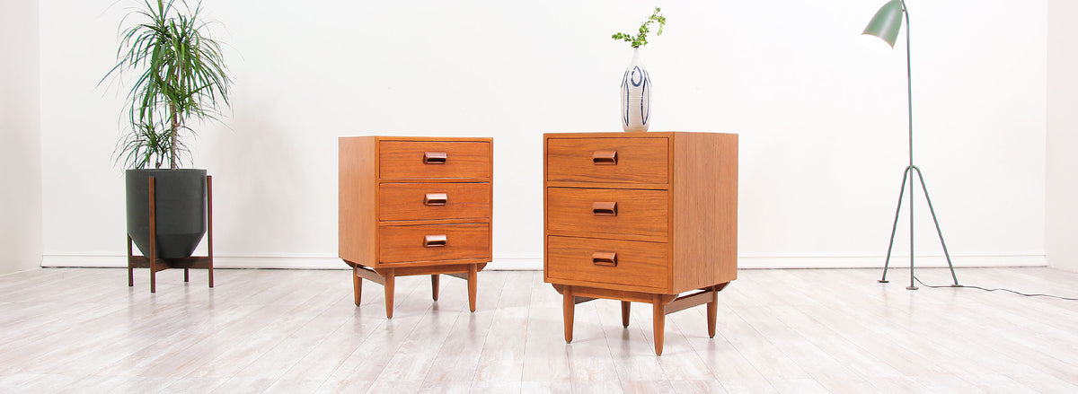 Danish Modern Teak Night Stands by Børge Mogensen for Søborg Møbler