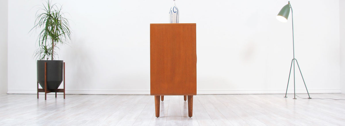 Danish Modern Teak & Glass Bookcase by Dyrlund