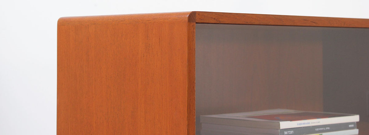 Danish Modern Teak & Glass Bookcase by Dyrlund