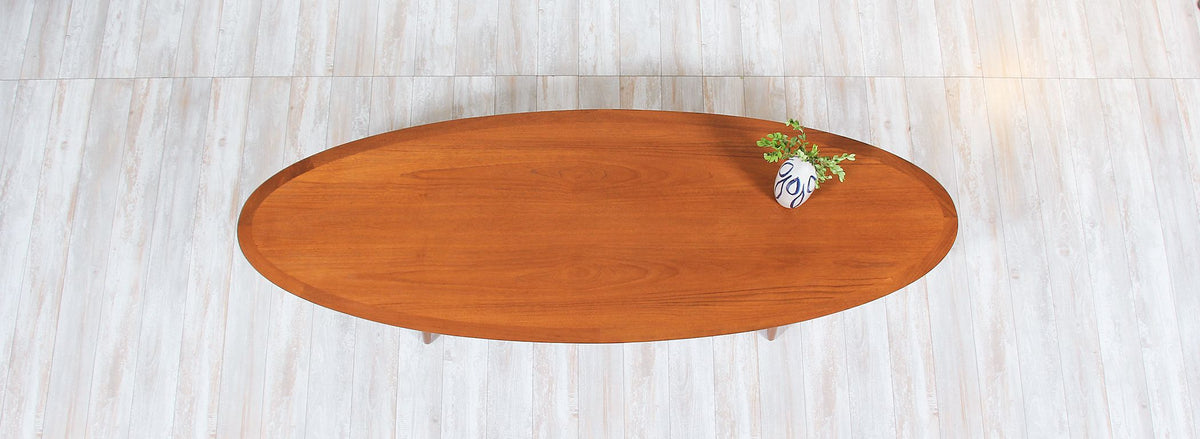 Danish Modern Teak Surfboard Style Coffee Table by Moreddi