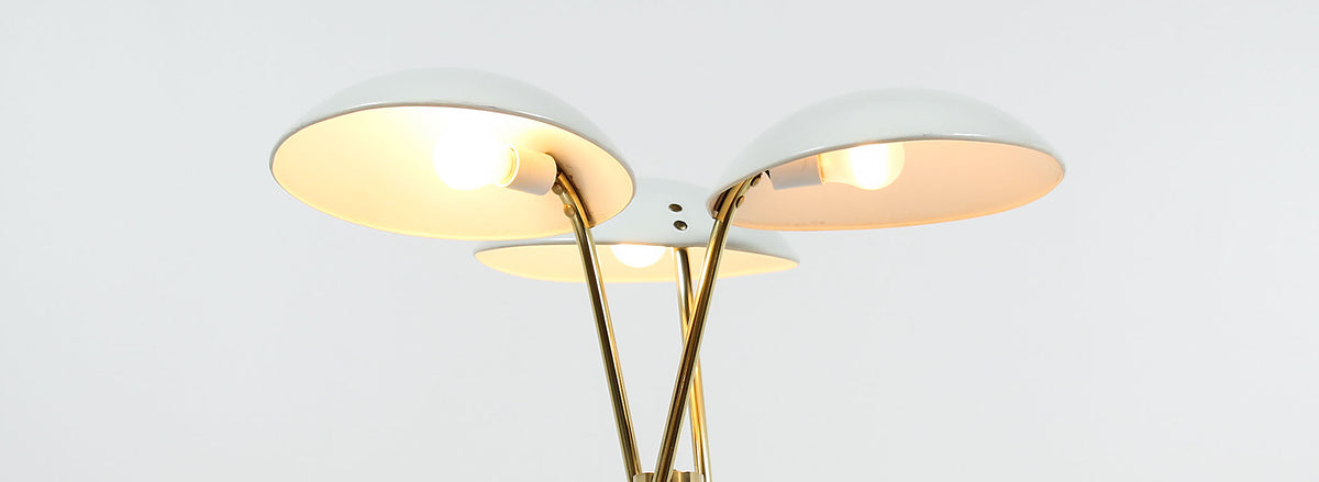Gerald Thurston Brass Tripod Floor Lamp for Lightolier Co.