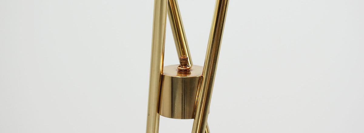 Gerald Thurston Brass Tripod Floor Lamp for Lightolier Co.