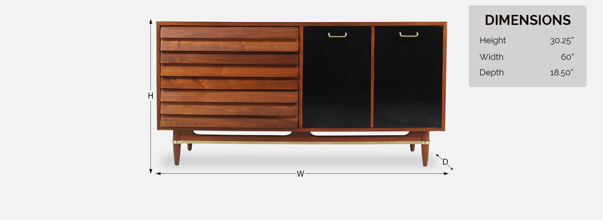 Mid-Century Lacquered & Walnut Dresser by Merton Gershun