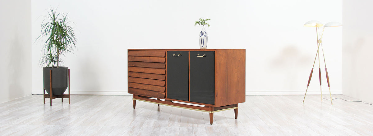 Mid-Century Lacquered & Walnut Dresser by Merton Gershun