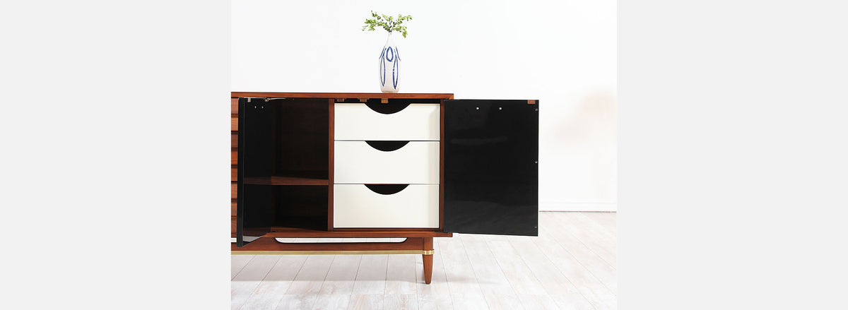 Mid-Century Lacquered & Walnut Dresser by Merton Gershun