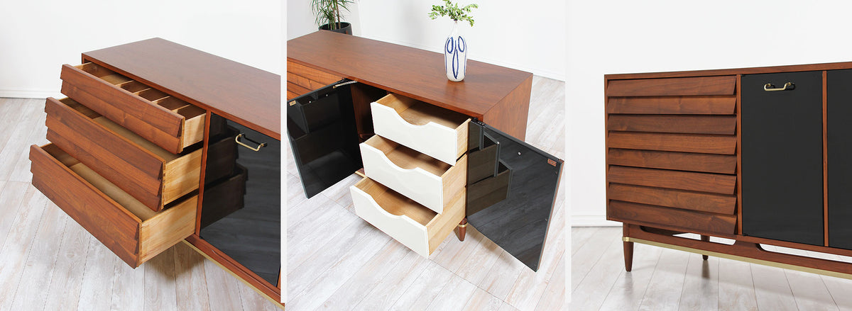 Mid-Century Lacquered & Walnut Dresser by Merton Gershun