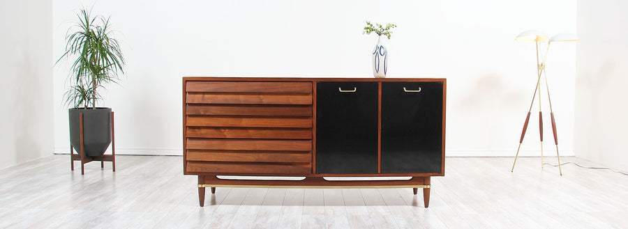 Mid-Century Lacquered & Walnut Dresser by Merton Gershun