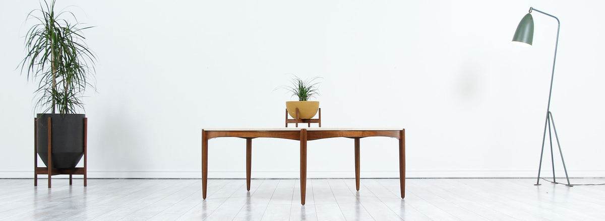 Folke Ohlsson Round Marble and Walnut Coffee Table for Dux
