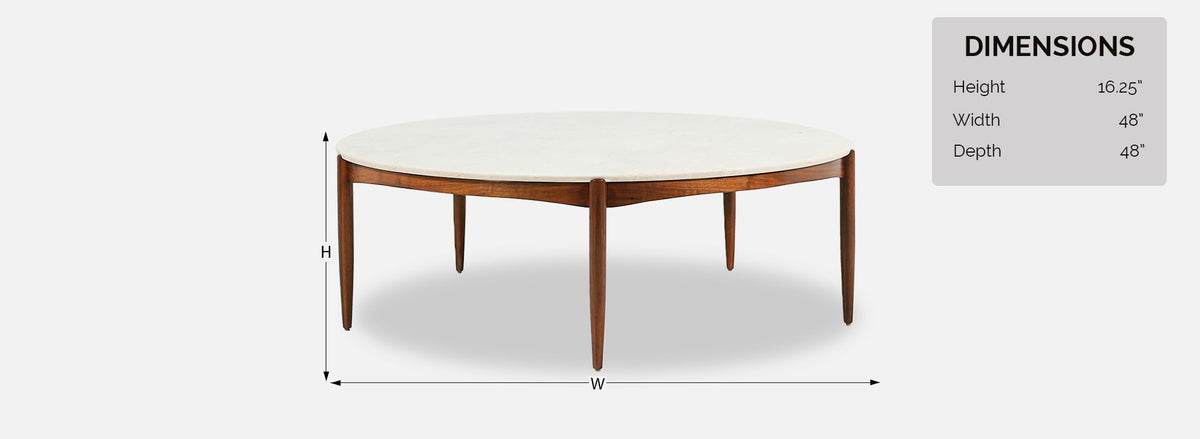 Folke Ohlsson Round Marble and Walnut Coffee Table for Dux