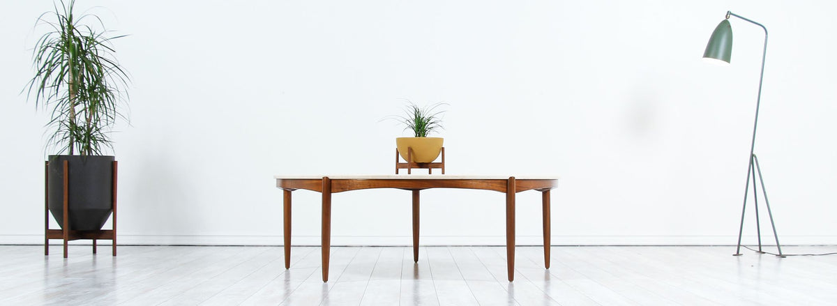 Folke Ohlsson Round Marble and Walnut Coffee Table for Dux