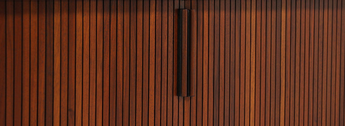 Mid-Century Low Profile Tambour-Door Credenza by Barzilay 2
